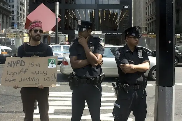 This photo was taken when blaming Zuccotti Park for a decrease in NYPD manpower was a legitimate excuse